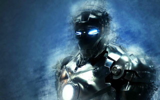 Robot glowing eyes dark water - eye free wallpaper for desktop