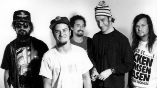 Group men standing wall hat - post grunge free wallpaper