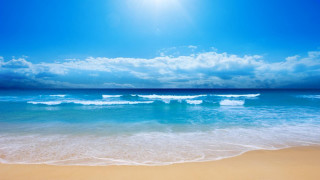 Beach waves blue sky sun - blue sky free wallpaper for desktop