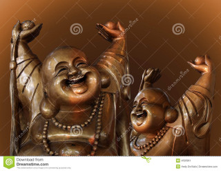 Laughing buddha statue arms up - their arm free wallpaper