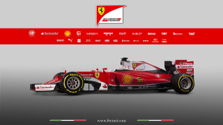 Red ferrari graphic style image - the front of the car free wallpaper