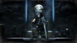 Man sword skull city night - his head in free wallpaper for desktop