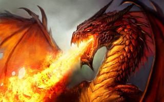 Dragon fire breathing battle embers - its mouth open free wallpaper