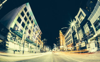 City street clock tower night 5 - a long exposure of light free wallpaper