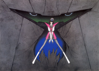 Woman pink blue outstretched bird - a giant bird free wallpaper