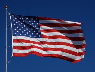 American flag waving blue sky - a clear day free wallpaper for desktop