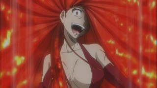 Woman red hair red dress 2 - her face and chest free wallpaper