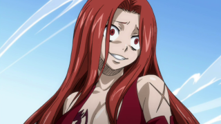 Woman red hair red dress - seductive smile free wallpaper