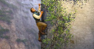 Man climbing mountain rope harness 2 - cliff childs free wallpaper