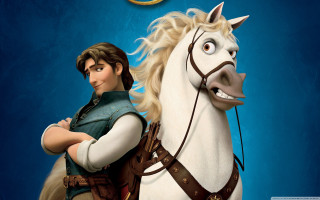 Cartoon character riding white horse - a white horse free wallpaper