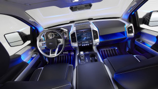 Car blue lights dashboard clock - futurism free wallpaper