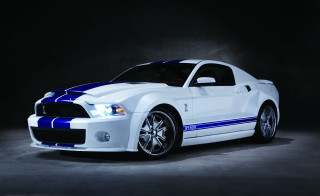 White blue mustang car digital - a dark room free wallpaper for desktop