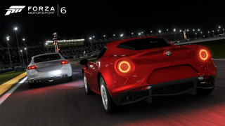 Cars race track night lights - two car free wallpaper