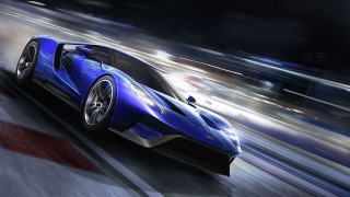 Blue sports car speeding motion - the side of the car free wallpaper