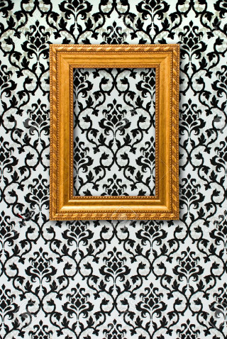 Picture frame wall pattern gold - free minimalism wallpaper