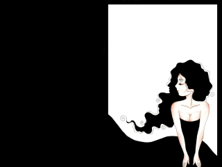 Woman longhair gothic art blackandwhite - aubrey beardsley free wallpaper