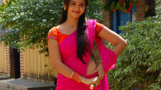 Woman pink sari tree building - a pink sari free wallpaper