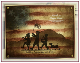 Boy girl flag dog mountain - detail free wallpaper for desktop
