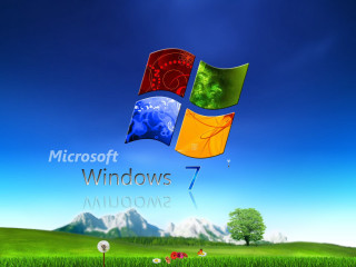 Windows7 wallpaper tree grass blue 2 - screenshot free wallpaper for desktop