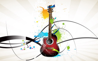 Guitar splash paint neck colorful - a splash of paint free wallpaper