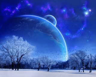 Blue planet sky trees background - a sky background and trees free wallpaper