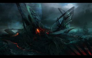 Strange creature dark night red - the dark night sky free wallpaper