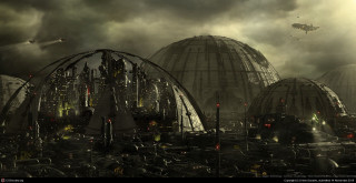 Futuristic city structure helicopter sky - a futuristic city free wallpaper