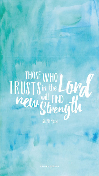 Blue watercolor bible verse painting - free love wallpaper for mobile