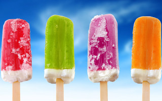 Four popsicles different colored ice - summer vibrancy free wallpaper