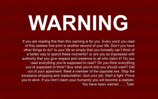 Red background white text warning - surreality free wallpaper