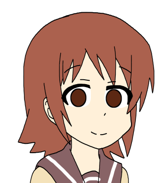 Cartoon girl brown eyes striped - shirt free wallpaper