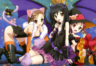 Anime girls costumes hats bat - costume and hats free wallpaper