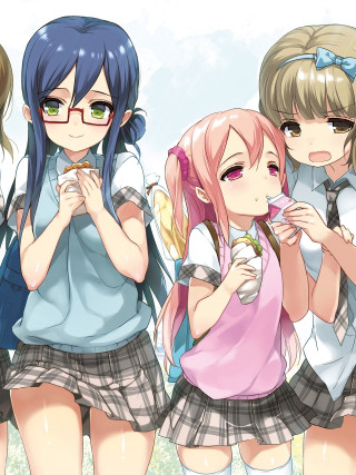 Girls group tree grass sky - a group of girls free wallpaper for mobile