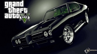 Black car chrome rims green - realism free wallpaper