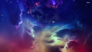 Colorful space stars clouds bright - blue sky in the background free wallpaper