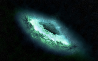 Green black spiral space matte - galaxy free wallpaper