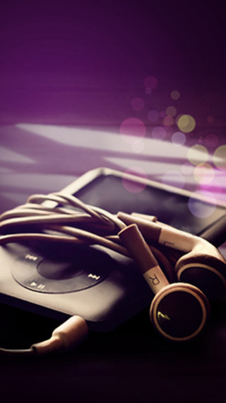 Headphones cellphone table bokeh purple - ella guru free wallpaper for mobile