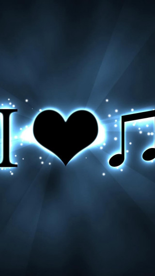 Heart shaped music note i - love free wallpaper for mobile
