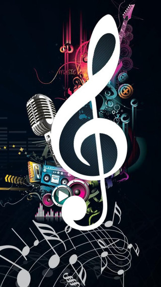 Musical note microphone music notes - funk art free wallpaper for mobile