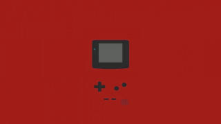 Red background black white gameboy - pixel art free wallpaper