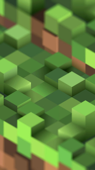 Green brown abstract background squares - isometric free wallpaper for mobile