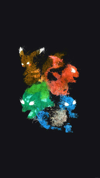 Colored objects black background white - a cave painting free wallpaper for mobile