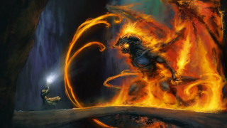 Demon attack demon cave flames - donato giancola free wallpaper for desktop