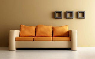 Couch orange pillows room square - the wall above free wallpaper for desktop
