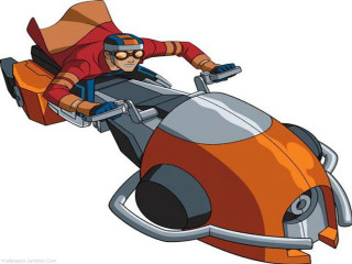 Cartoon character motorcycle helmet - a cartoon character riding free wallpaper