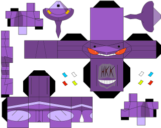 Purple monster paper model big - a big smile free wallpaper