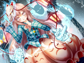 Girl long hair plaid mushroom - a plaid shirt free wallpaper