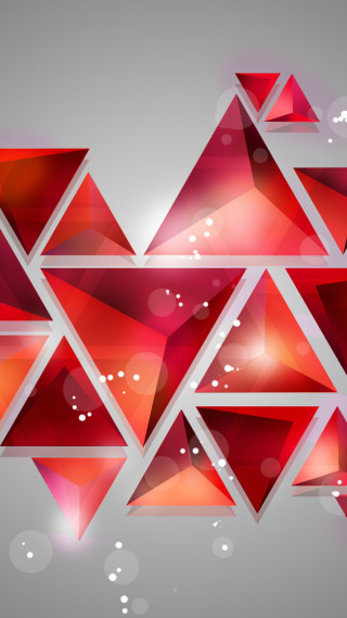 Red abstract background triangles bubbles - text free wallpaper for mobile