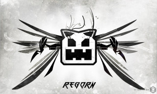 Black white logo scissors shield - photo of a logo free wallpaper