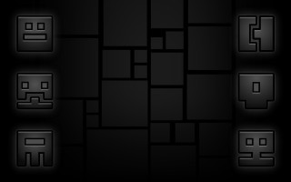 Black background squares numbers pattern - suprematism free wallpaper